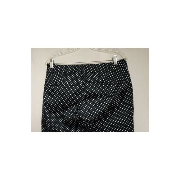 Ann Taylor Women's 2 Cambridge Crop Navy White Polka Dots Ankle Pants - Picture 8 of 9